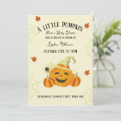 かわいこちゃん小さなかぼちゃの赤ちゃんシャワーカードハロウィン 招待状 (スタンド正面)