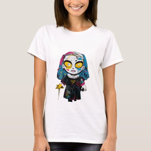 かわいこちゃん恐怖 Tシャツ (正面)