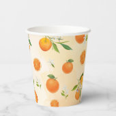 かわいこちゃん水彩オレンジベビーシャワー紙カップ 紙コップ (裏面)