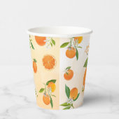 かわいこちゃん水彩オレンジベビーシャワー紙カップ 紙コップ (右)