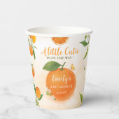 かわいこちゃん水彩オレンジベビーシャワー紙カップ 紙コップ (正面)