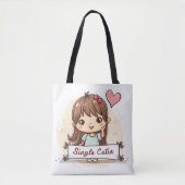 かわいこちゃん独身のかわいい女の子 トートバッグ (正面)