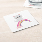 かわいこちゃん猫 スクエアペーパーコースター (アングル)