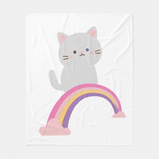 かわいこちゃん猫 フリースブランケット (正面)
