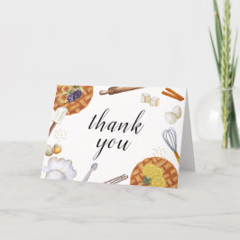 かわいこちゃん素朴ベーキングパイベイビーシャワー サンキューカード