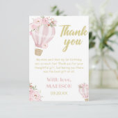 かわいこちゃん花熱気球ガール1st誕生日 サンキューカード (スタンド正面)