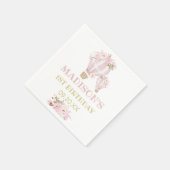 かわいこちゃん花熱気球ガール1st誕生日 スタンダードカクテルナプキン (角)