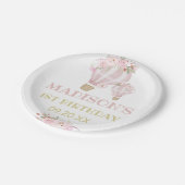 かわいこちゃん花熱気球ガール1st誕生日 ペーパープレート (アングル)