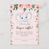 かわいこちゃん象赤面ピンクフローラおむつラッフル エンクロージャーカード (正面)