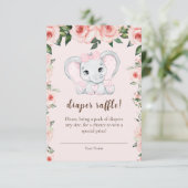 かわいこちゃん象赤面ピンクフローラおむつラッフル エンクロージャーカード (スタンド正面)