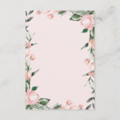 かわいこちゃん象赤面ピンクフローラガールベビーシャワー エンクロージャーカード (裏面)