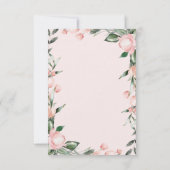 かわいこちゃん象赤面ピンクフローラガールベビーシャワー サンキューカード (裏面)