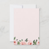 かわいこちゃん象赤面ピンクフローラガールベビーシャワー サンキューカード (裏面)