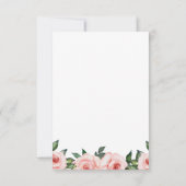 かわいこちゃん象赤面ピンクフローラガールベビーシャワー サンキューカード (裏面)