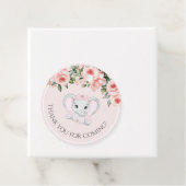 かわいこちゃん象赤面ピンクフローラガールベビーシャワー フェイバータグ (インサイチュ)