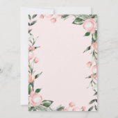 かわいこちゃん象赤面ピンクフローラガールベビーシャワー 招待状 (裏面)