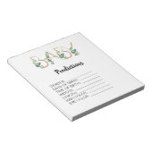 かわいこちゃん赤ちゃんシャワー予測ゲーム緑のフローラ ノートパッド (アングル)