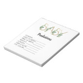 かわいこちゃん赤ちゃんシャワー予測ゲーム緑のフローラ ノートパッド (回転)