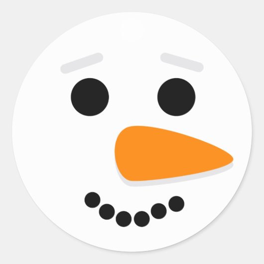 かわいこちゃん霜の降りた雪だるまメリークリスマスステッカー ラウンドシール (正面)