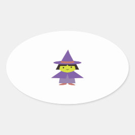 かわいこちゃん魔女 楕円形シール