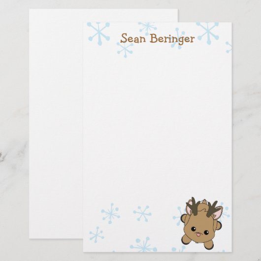 かわいこちゃん鹿 便箋 (正面/裏面)