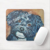 かわいこちゃん黒いHAVANESE マウスパッド (マウス)