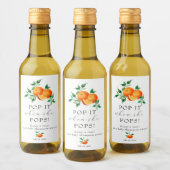 かわいこちゃん |オレンジ色の赤ちゃんシャワー好みのワイン ワインラベル (ボトル)