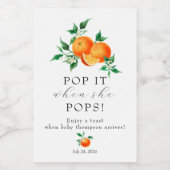 かわいこちゃん |オレンジ色の赤ちゃんシャワー好みのワイン ワインラベル (シングルラベル)