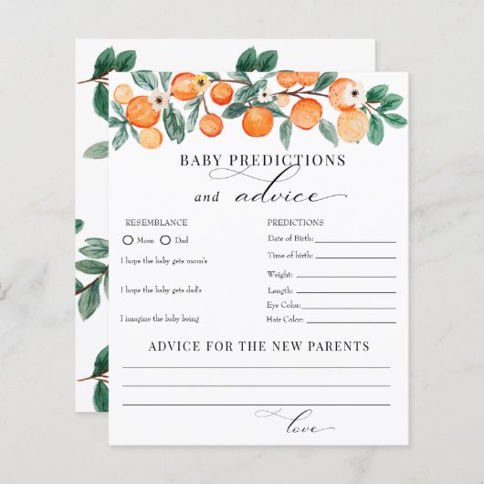 かわいこちゃん |予測アドバイスベビーシャワー (正面/裏面)