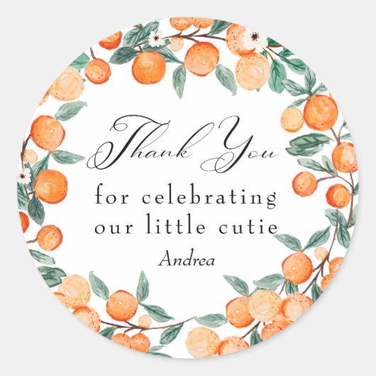 かわいこちゃん | Orange Baby Shower ラウンドシール (正面)