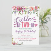 かわいこちゃんPa-2タイ2番目の誕生日ガールズフローラ招待状 招待状 (スタンド正面)