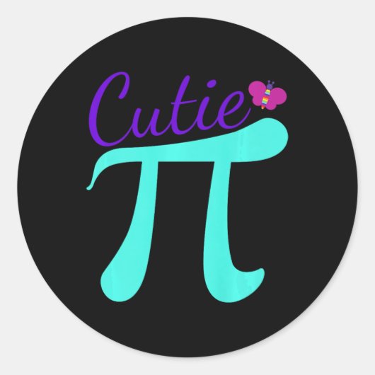 かわいこちゃんPi – かわいい数学Pun Tee For Pi Day Premium ラウンドシール (正面)