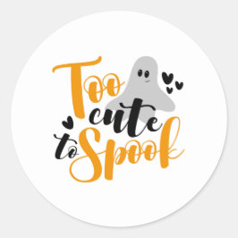 かわいすぎて怖がらせられないオバケのハロウィンTシャツ ラウンドシール