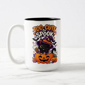 かわいすぎて怖くない ハロウィンの黒猫 ツートーンマグカップ