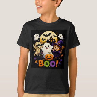 かわいすぎて怖くない?ハロウィンTシャツ | かわいい魔女とオバケ Tシャツ