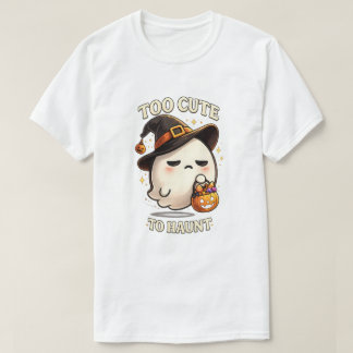 かわいすぎて怖くない?幽霊の魔女のハロウィンアート Tシャツ