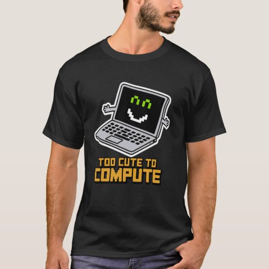 かわいすぎて計算不能 面白い 変わり者 コンピューター好き ゲーマー ノートPC Tシャツ (正面)