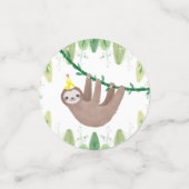 かわいすごいいパーティー帽子のナマケモノ コンフェッティ (スモール正面)