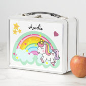 かわいすごいい一角獣と虹 メタルランチボックス (インサイチュ)