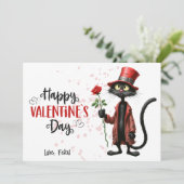 かわいそうな黒猫と赤ハッピーバレンタインデー シーズンカード (スタンド正面)