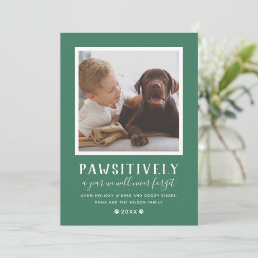 かわいそうに忘れられない一年緑の犬の写真 シーズンカード (スタンド正面)