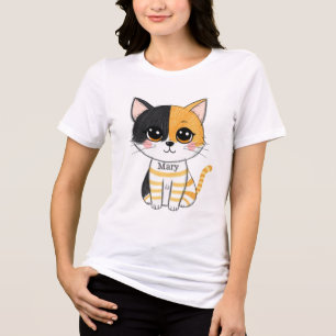 かわいらしいいたずら猫 トライブレンドＴシャツ