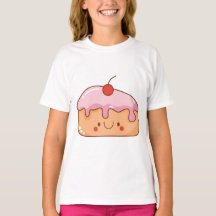 かわいらしいさくらんぼケーキスライス