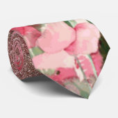 かわいらしいのどの水彩画の花柄のばら色の金ゴールドのグリッター ネクタイ (ロール)