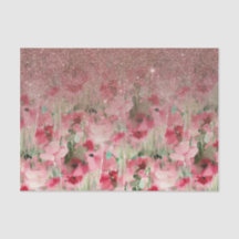 かわいらしいのどの水彩画の花柄のばら色の金ゴールドのグリッター