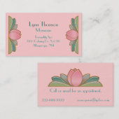かわいらしいはすの花のスパの名刺 予約カード (正面/裏面)