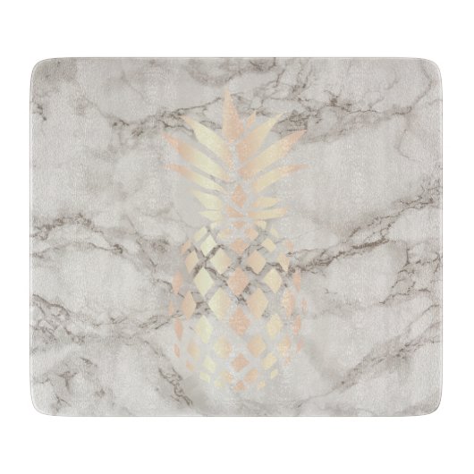 かわいらしいひよこの銅のばら色の金ゴールドのパイナップル大理石 カッティングボード (正面)