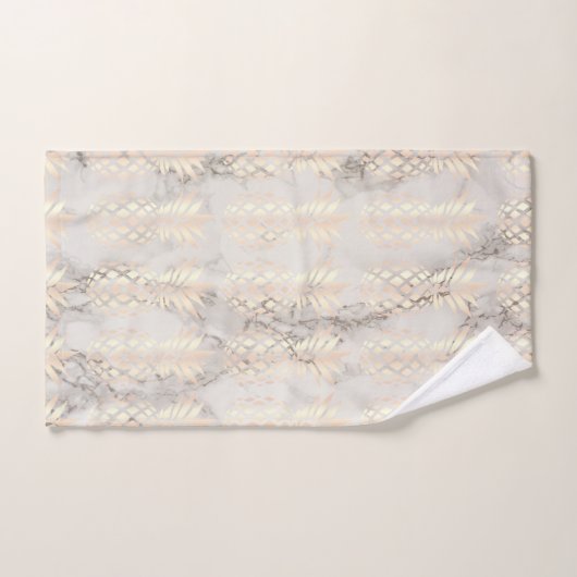 かわいらしいひよこの銅のばら色の金ゴールドのパイナップル大理石 バスタオルセット (ハンドタオル)