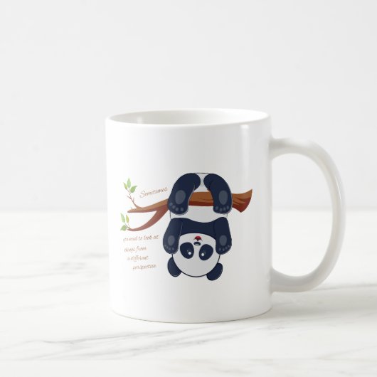 かわいらしいぶら下がったパンダの上下逆さ コーヒーマグカップ (右)