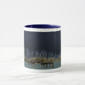 かわいらしいろばのBurroの群れNightscape マグカップ (中央)